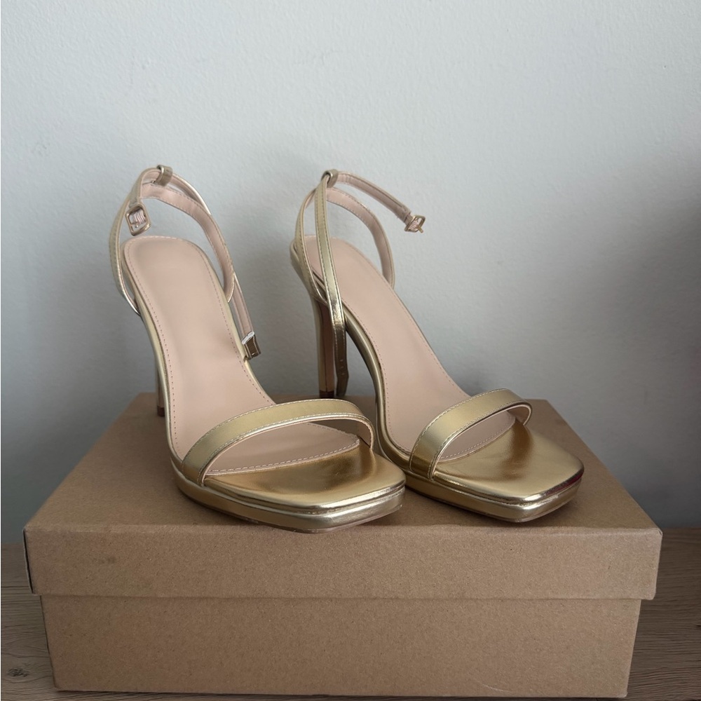 Elegant Gold Strappy Heels